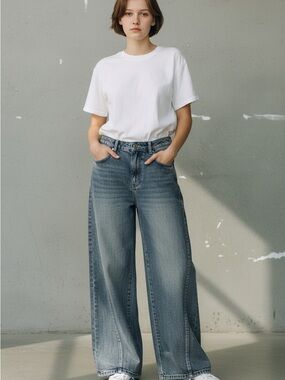 Between Us High Rise Wide Leg Baggy Jeans Size 9